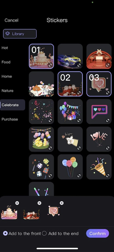How to add stickers, special effects and other materials?